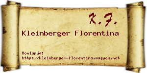 Kleinberger Florentina névjegykártya